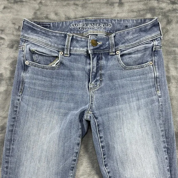 American Eagle Womens Jeans Blue Size 4 Short Kick Boot Denim Light wash - Picture 3 of 10